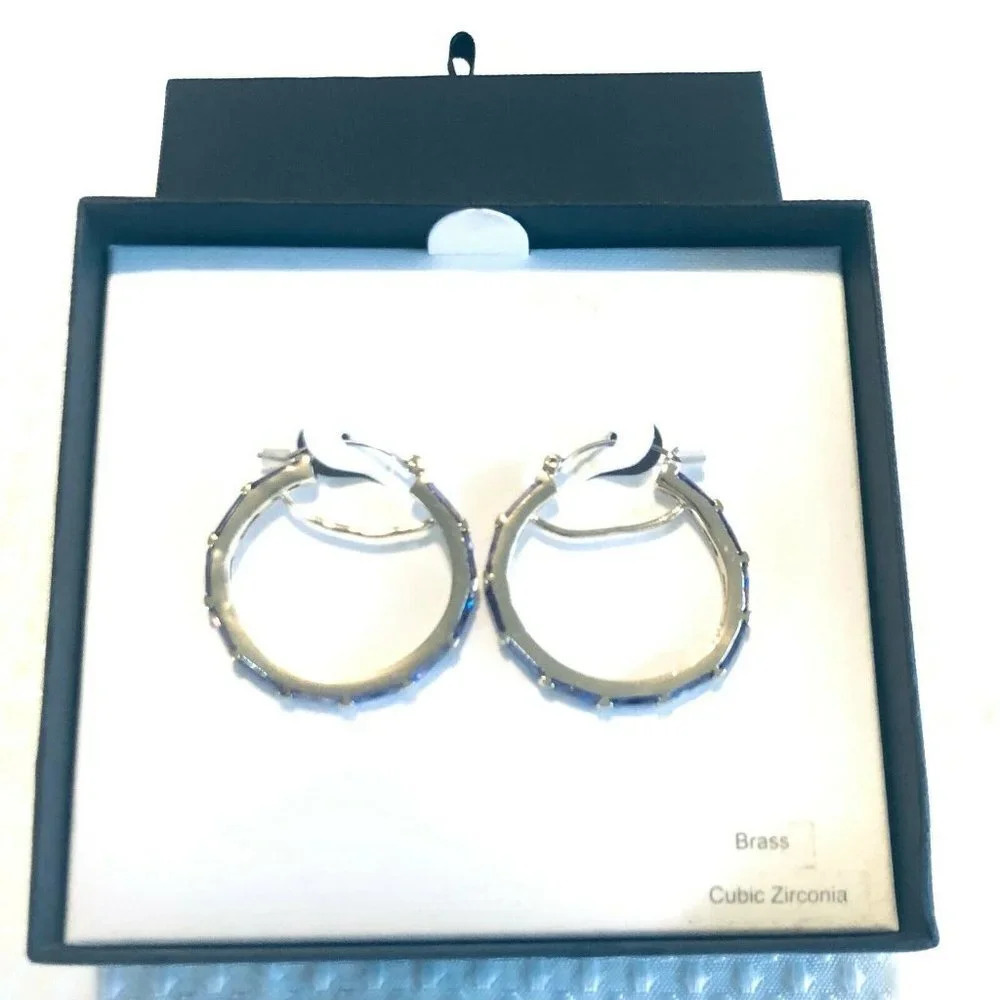 Ava & Aiden Gold Purple Round Loop Shape Earrings